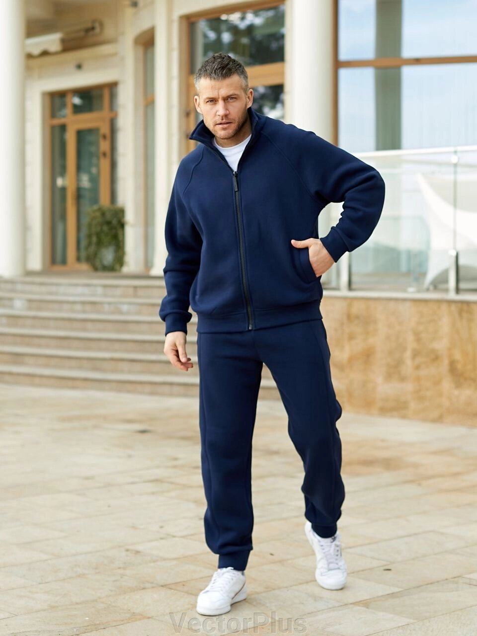 Чоловічий теплий спортивний костюм колір темно-синій р. 46/48 450751 від компанії VectorPlus - фото 1