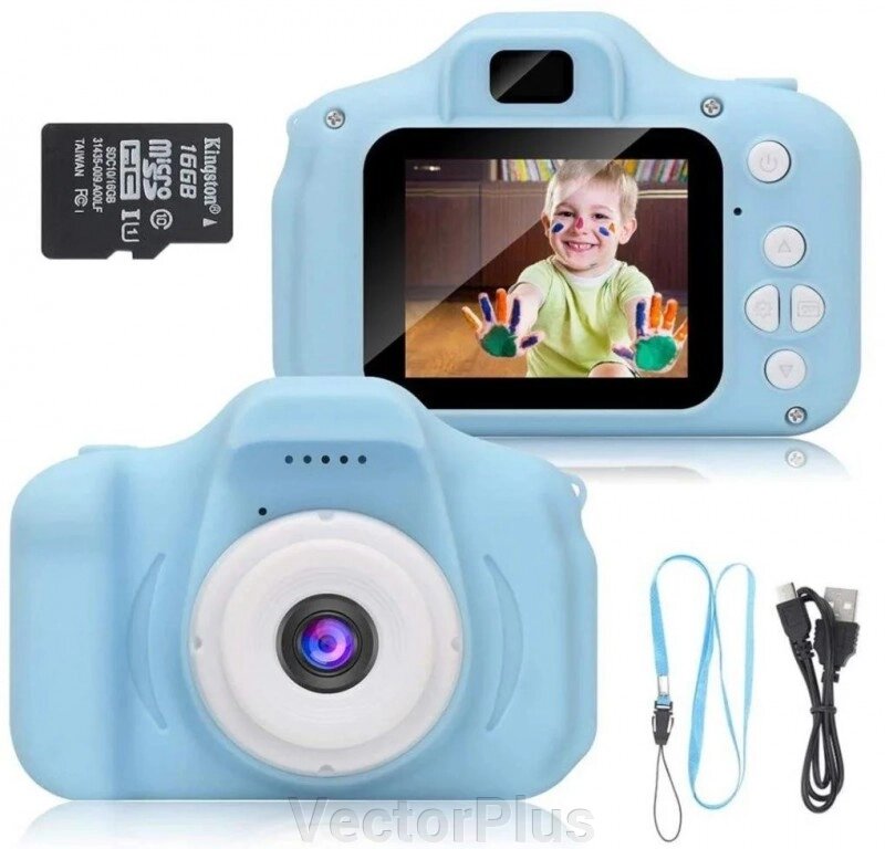 Дитяча фотокамера c 2.0″ дисплеєм і з функцією відео синя 290088 від компанії VectorPlus - фото 1