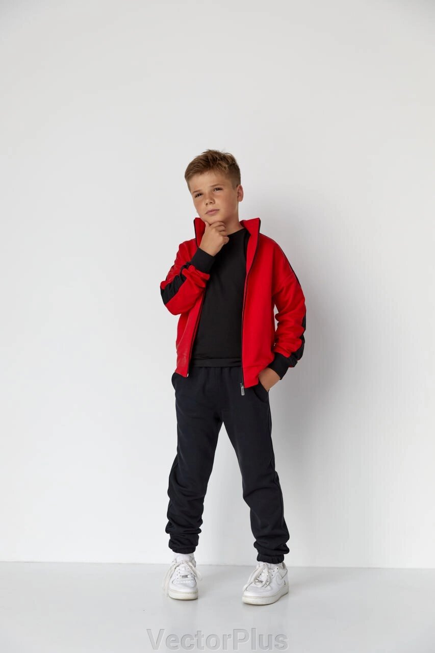 Дитячий спортивний костюм для хлопчика червоний нар. 110 439044 від компанії VectorPlus - фото 1