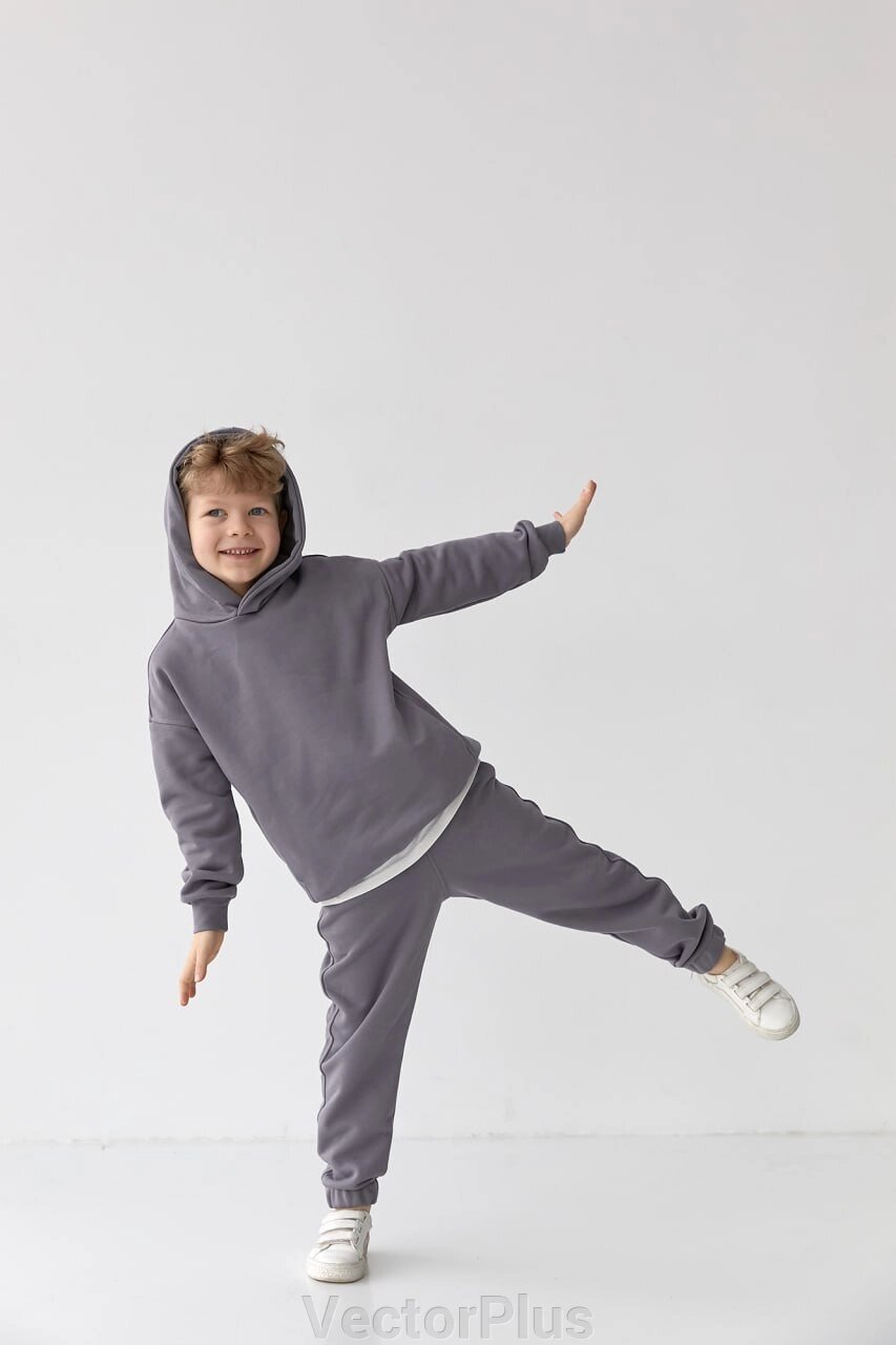 Дитячий спортивний костюм для хлопчика графіт р. 110 439839 від компанії VectorPlus - фото 1