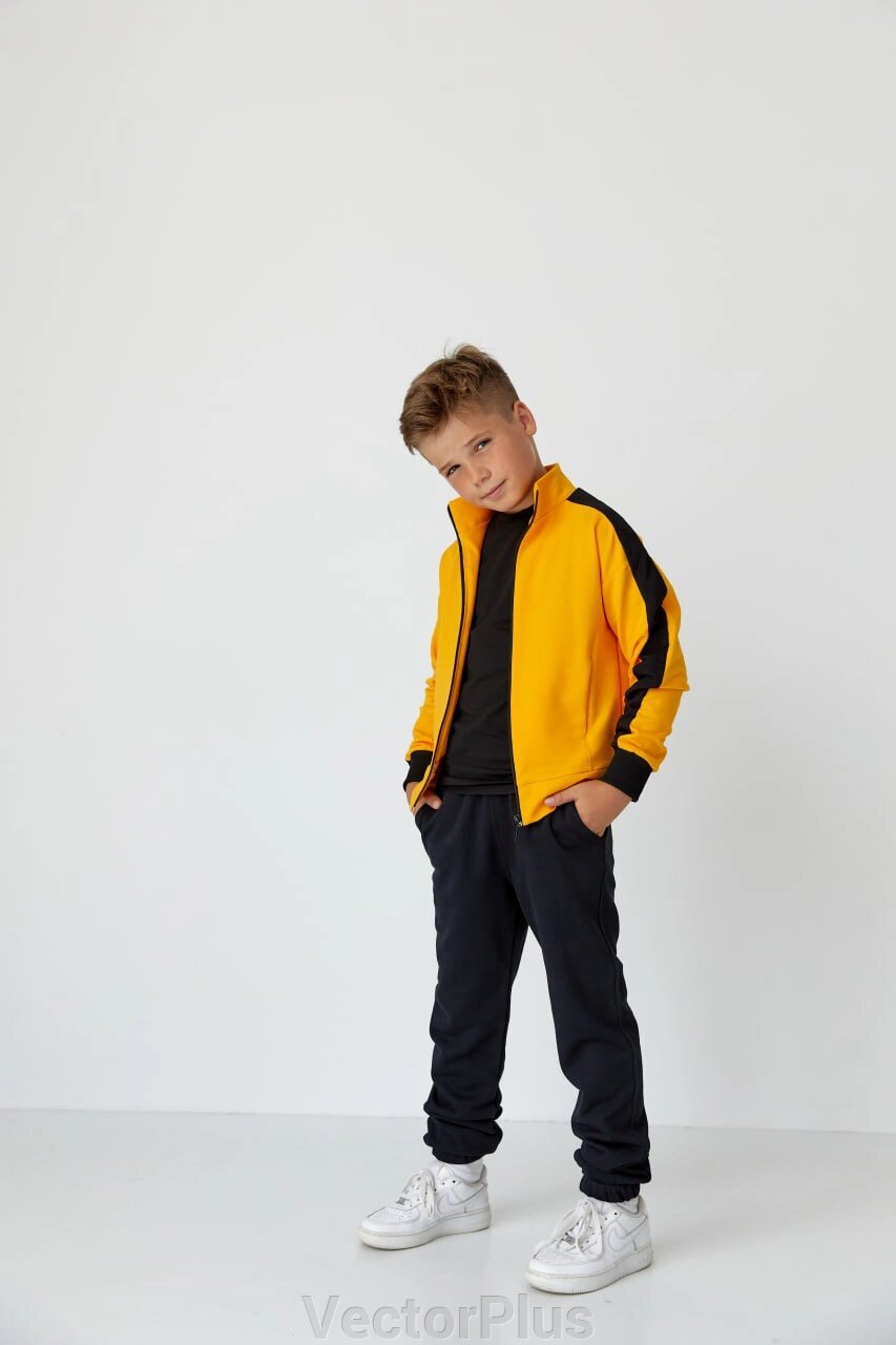 Дитячий спортивний костюм для хлопчика жовтий р. 110 439137 від компанії VectorPlus - фото 1