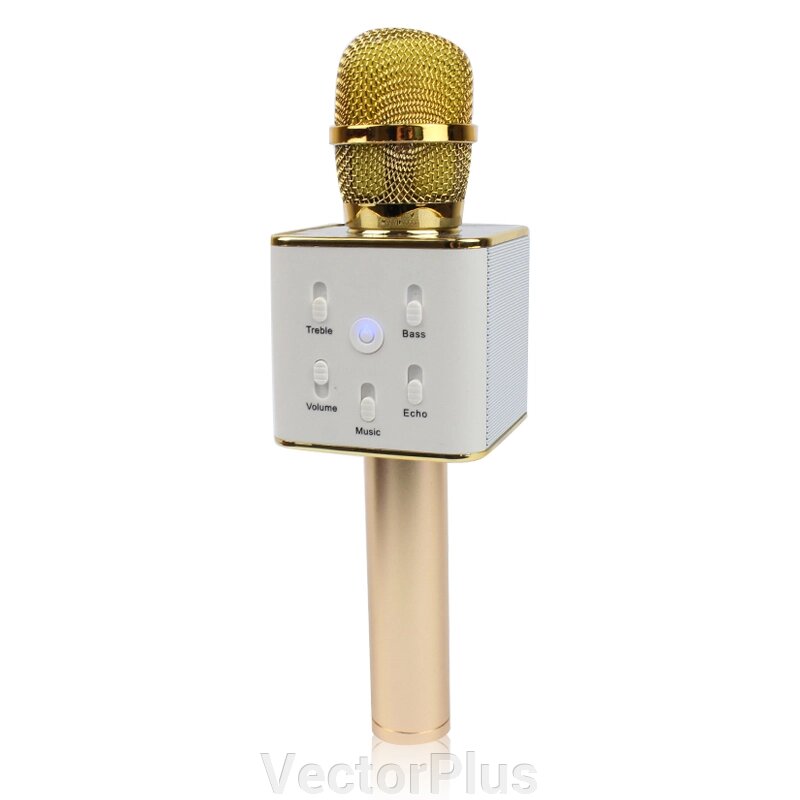 Мікрофон караоке Tuxun бездротовий bluetooth золотий Q7 MS 130336 від компанії VectorPlus - фото 1