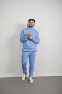 Мужской теплый спортивный костюм цвет светло-голубой р. XL 444296