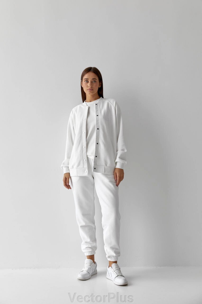Жіночий костюм худі+джогер колір білий р. L 441445 від компанії VectorPlus - фото 1