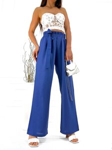 Жіночі штани прямого крою колір світлий джинс р. 54/56 432554