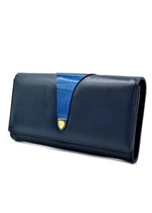 Жіночий шкіряний гаманець Коссролл темно-синій SKL85-295598