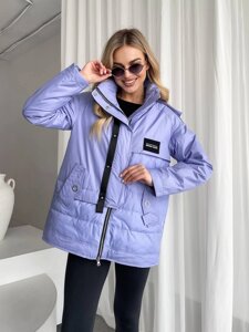 Жіноча тепла куртка фіолетовий колір р. L 450434