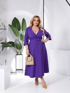 Жіноча сукня міді із софту колір фіолет нар. 50/52 454014
