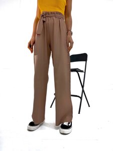 Жіночі штани прямого крою колір кавовий р. 58/60 432553