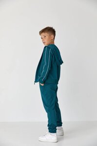 Дитячий спортивний костюм для хлопчика зелений нар. 110 439047