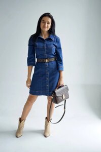 Жіноча коротка сукня "PRO РІШУЧІСТЬ" колір синій нар. M 445687