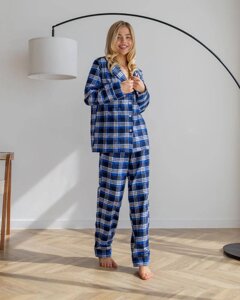 Жіноча піжама байка Liza колір синій нар. L 443798