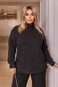 Жіночий светр з високим горлом колір чорний нар. 48/50 447406