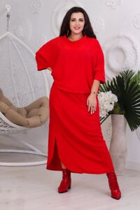 Жіночий костюм від довгої спідниці та безкоштовної червоної толстовки 357705