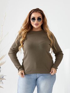 Жіночий светр з ангори оливковий колір р. 48/50 448661