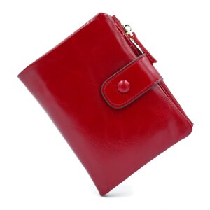 Жіночий шкіряний гаманець Косні темно-червоний SKL85-295592