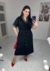Жіноча сукня-халат вільного крою колір чорний нар. 46/48 452173