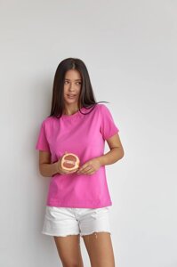 Жіноча базова футболка колір рожевий нар. 2XL 449916