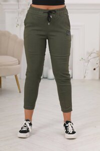 Жіночі штани-джегінси колір хакі нар. 50/52 441984