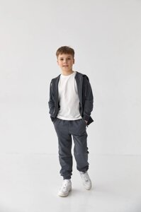 Дитячий трек -костюм для хлопчика графіт r. 146 408498