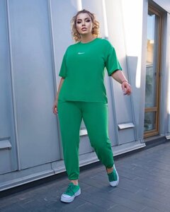Жіночий спортивний костюм з футболкою колір зелений нар. 50/52 452659