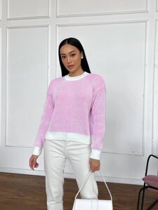 Жіночий светр колір білий-рожевий нар. 42/46 446041