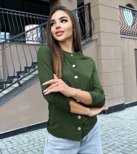 Жіноча блуза софт колір хакі нар. 42/44 454152