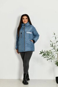 Жіноча коротка куртка колір джинс нар. 48/50 449635