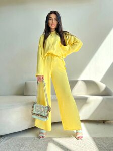 Жіночий костюм-двійка колір жовтий нар. 42/44 454376