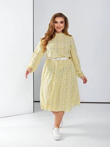 Жіноча вільна сукня із софту колір жовтий р. 42/46 450386