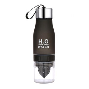 Пляшка для води і напоїв H2O Water Bottle з соковижималкою 650 мл чорна 187055