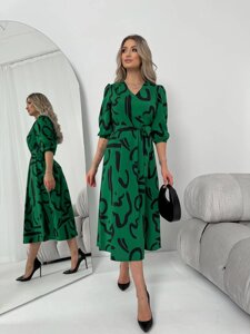 Жіноча сукня з шовкового софту колір зелений нар. 42/44 454125