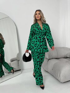 Жіночий костюм двійка колір зелений нар. 42/44 453528