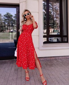 Жіноча літня сукня з червоного кольору розміром 363226