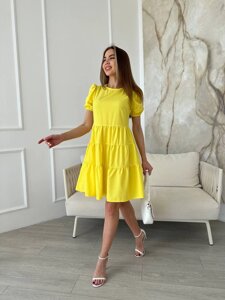 Жіноча коротка сукня із софту "Classic" колір жовтий р. 42/44 440228