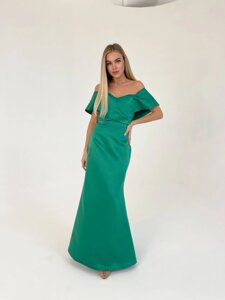 Женское вечернее платье корсет зеленого цвета р. L 384860