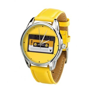 Годинник Ziz Cassette з додатковим ремінцем, лимонно-жовтий ремінь, Silver SKL22-228874