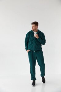 Спортивний чоловічий костюм з блискавкою зеленою рікою. L 408512