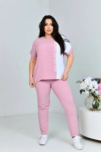 Жіночий прогулянковий костюм двійка колір рожевий р. 50 432235