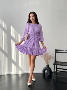 Жіноча сукня з поясом колір лаванду нар. 42/44 454111