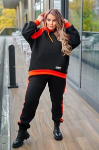 Жіночий спортивний костюм оранжево-чорний нар. 48/50 385373