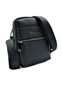 Чоловіча сумка шкіряна H. T. Leather чорного кольору 296479