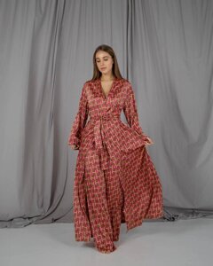 Жіночий піжамний костюм трійка рожевий колір р. L/XL 448621