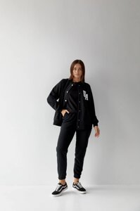 Жіночий костюм худі+джогер колір чорний р. L 441454