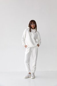 Жіночий костюм худі+джогер колір білий р. 2XL 454295