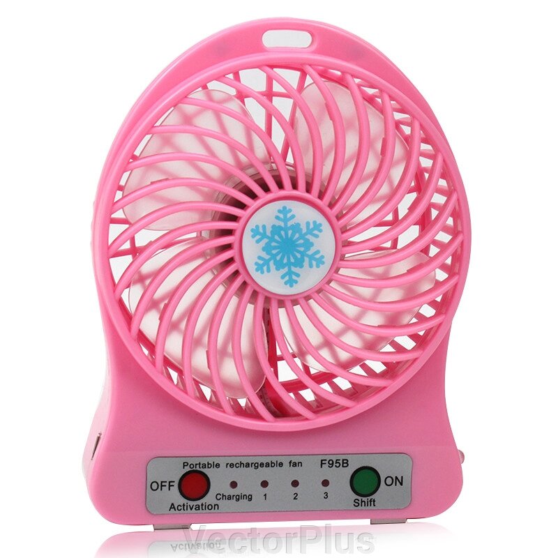 Портативний настільний вентилятор Portable Fan Mini зі знімним акумулятором рожевий 150005 374981 від компанії VectorPlus - фото 1