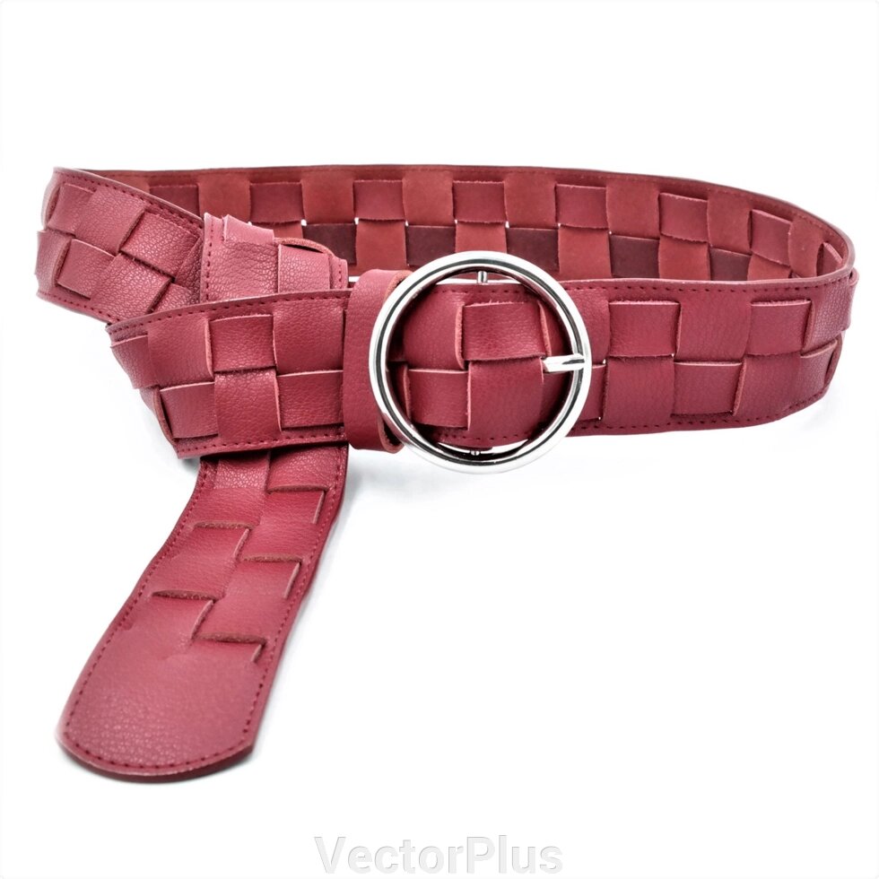 Шкіряний жіночий ремінь Червоний 323756 від компанії VectorPlus - фото 1