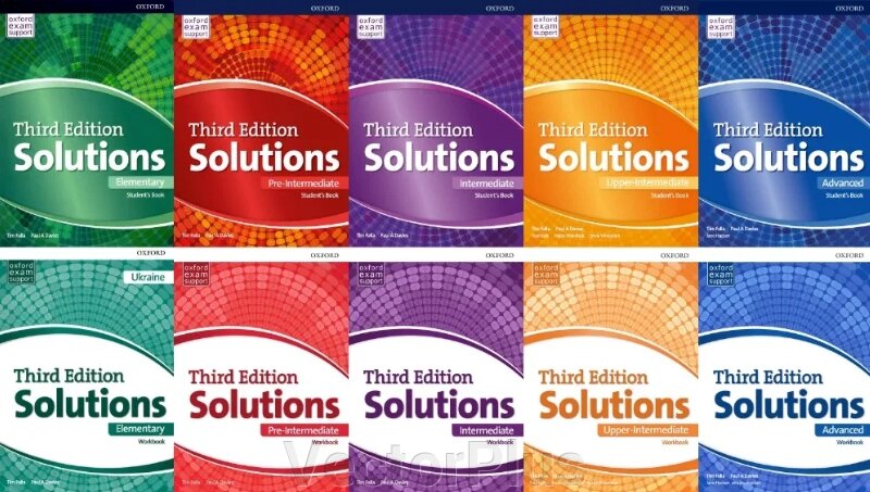 Solutions 3-rd edition Elementary, Pre-, Upper-, Intermediate, Advanced ##от компании## VectorPlus - ##фото## 1