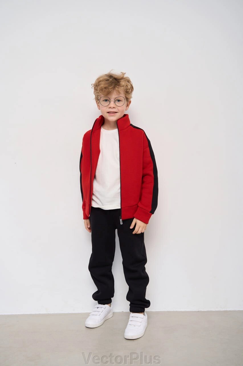 Теплий костюм для хлопчика колір червоний нар. 110 447455 від компанії VectorPlus - фото 1
