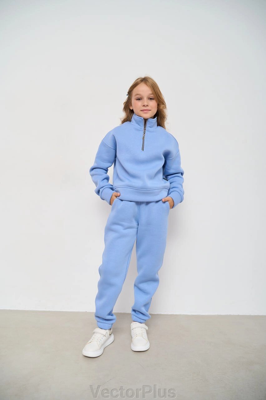 Теплий спортивний костюм для дівчинки колір блакитний нар. 110 444386 від компанії VectorPlus - фото 1